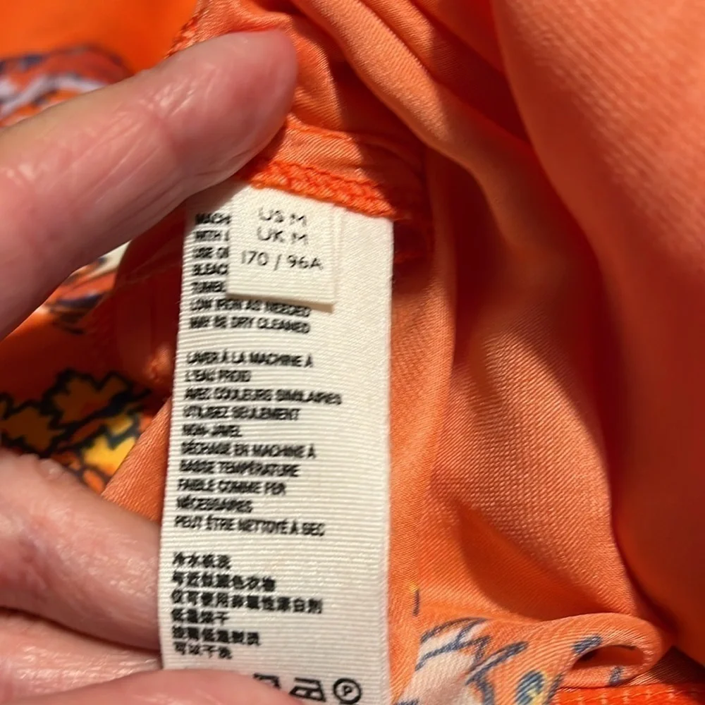 Free People Positano Orange Peasant Blouse Sz M NWT
